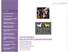 Tablet Screenshot of lentigokennels.com